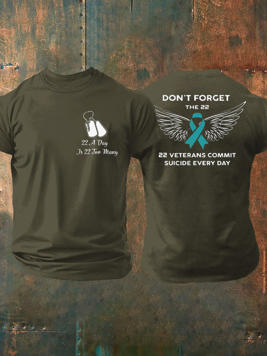 Men's PTSD Awareness Veteran Printed T-shirt