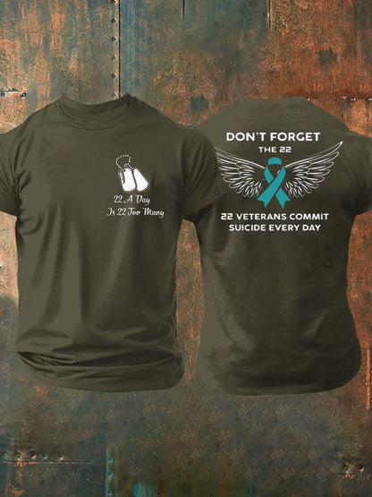 Men's PTSD Awareness Veteran Printed T-shirt
