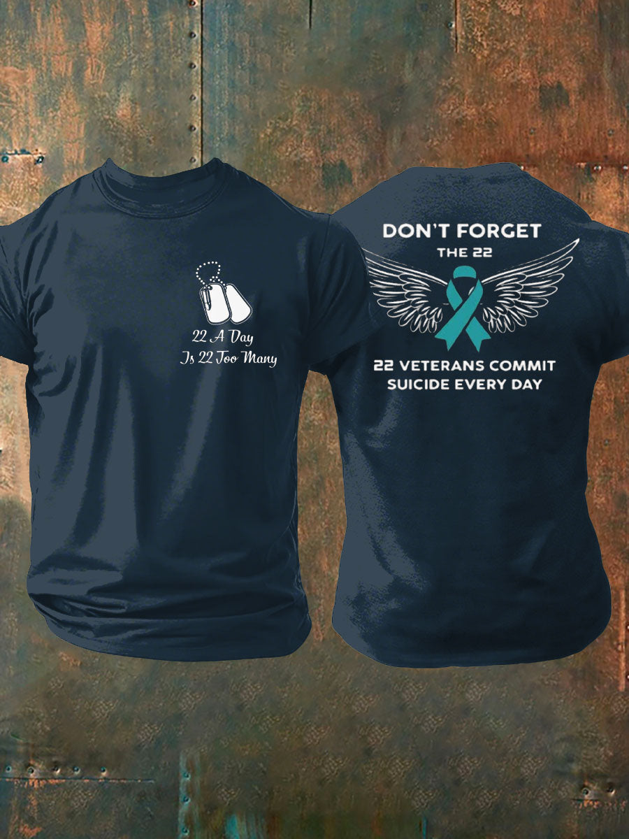 Men's PTSD Awareness Veteran Printed T-shirt