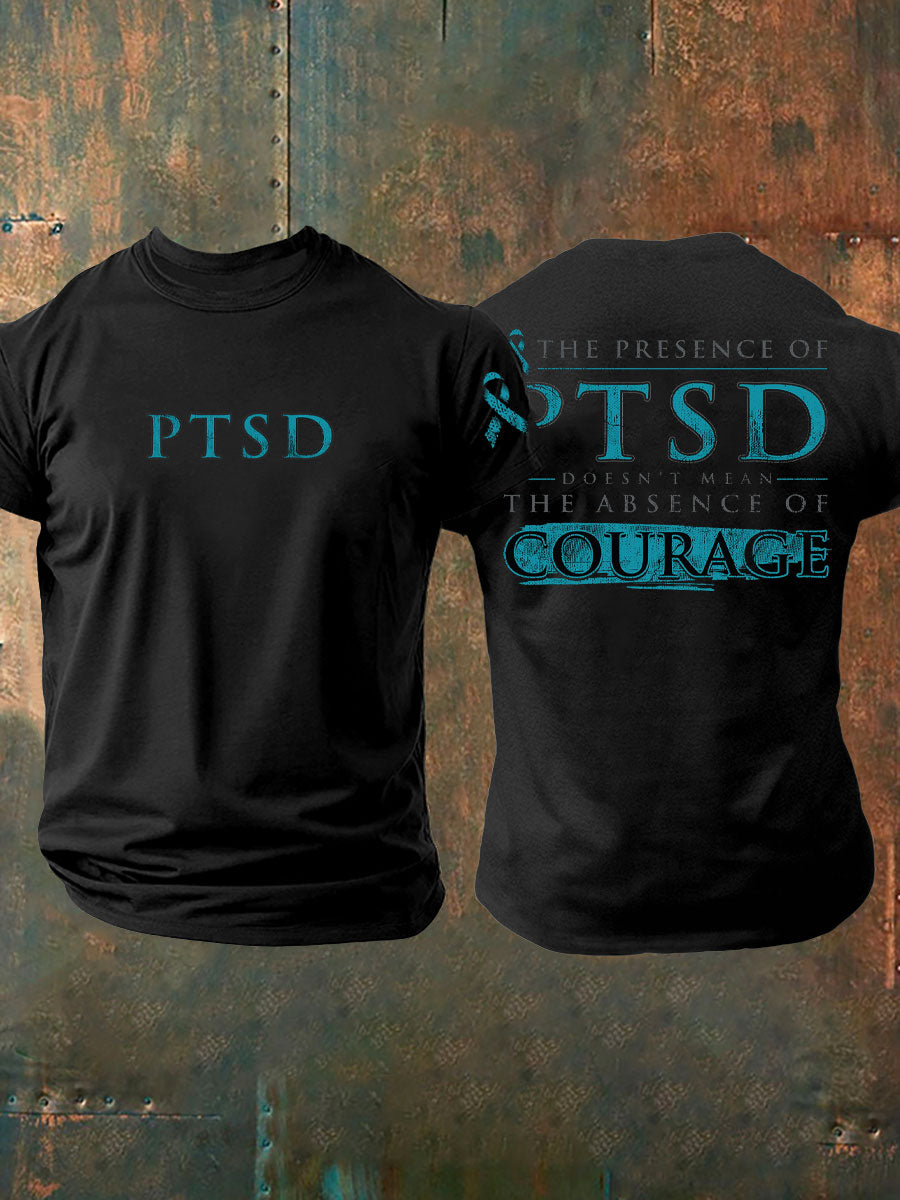 Men's PTSD Awareness Veteran Printed T-shirt