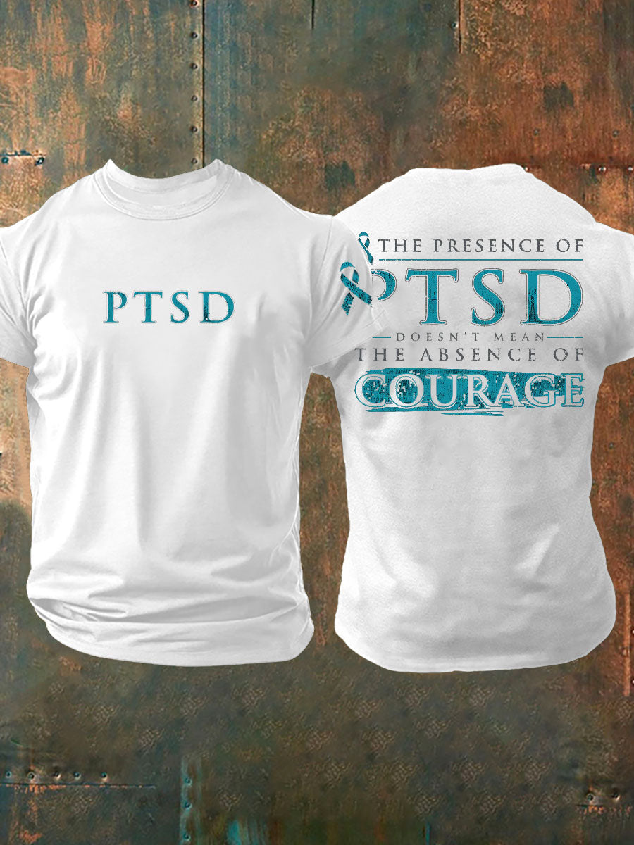 Men's PTSD Awareness Veteran Printed T-shirt