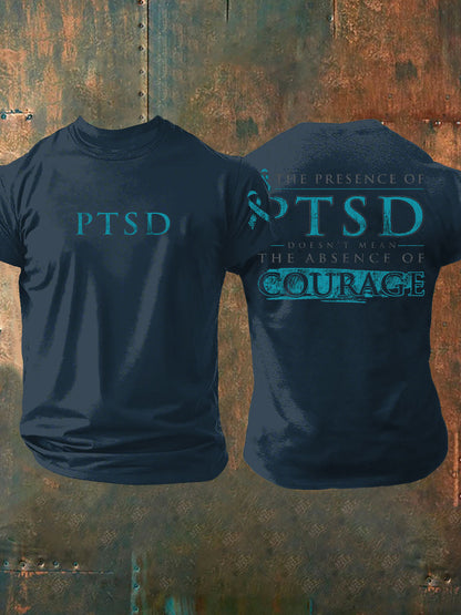 Men's PTSD Awareness Veteran Printed T-shirt