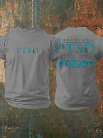 Men's PTSD Awareness Veteran Printed T-shirt
