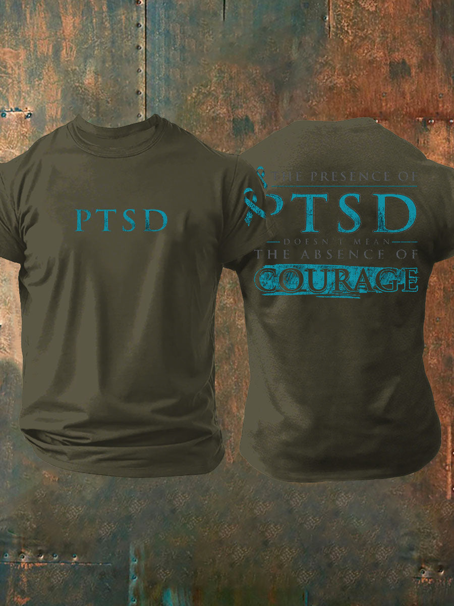 Men's PTSD Awareness Veteran Printed T-shirt