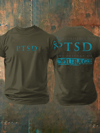 Men's PTSD Awareness Veteran Printed T-shirt