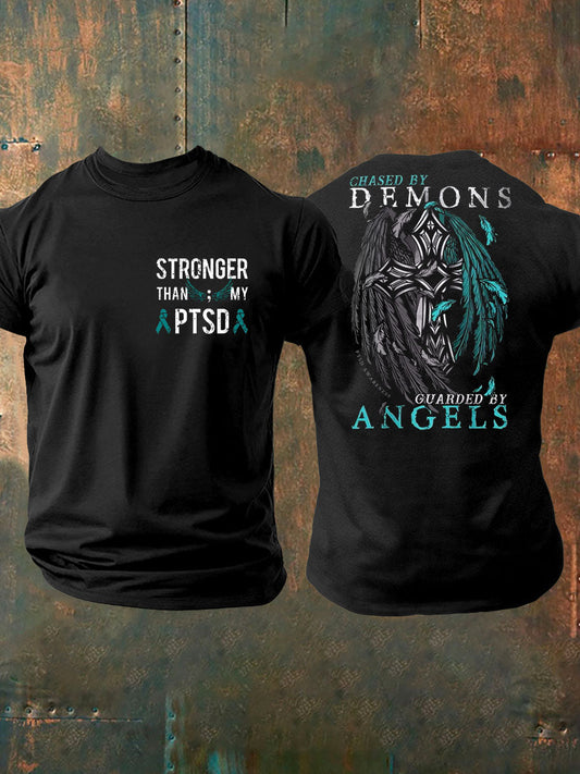 Men's PTSD Awareness Veteran Printed T-shirt