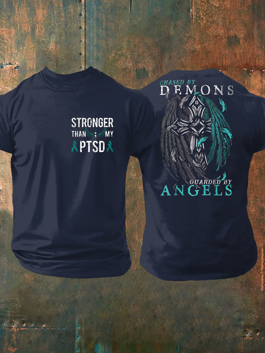 Men's PTSD Awareness Veteran Printed T-shirt