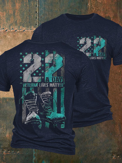 Men's PTSD Awareness Veteran Printed T-shirt