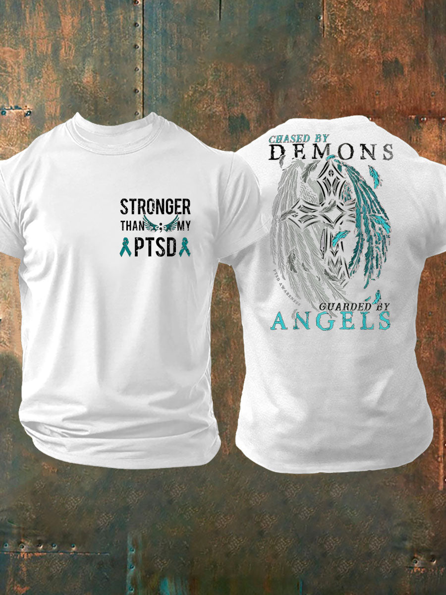 Men's PTSD Awareness Veteran Printed T-shirt