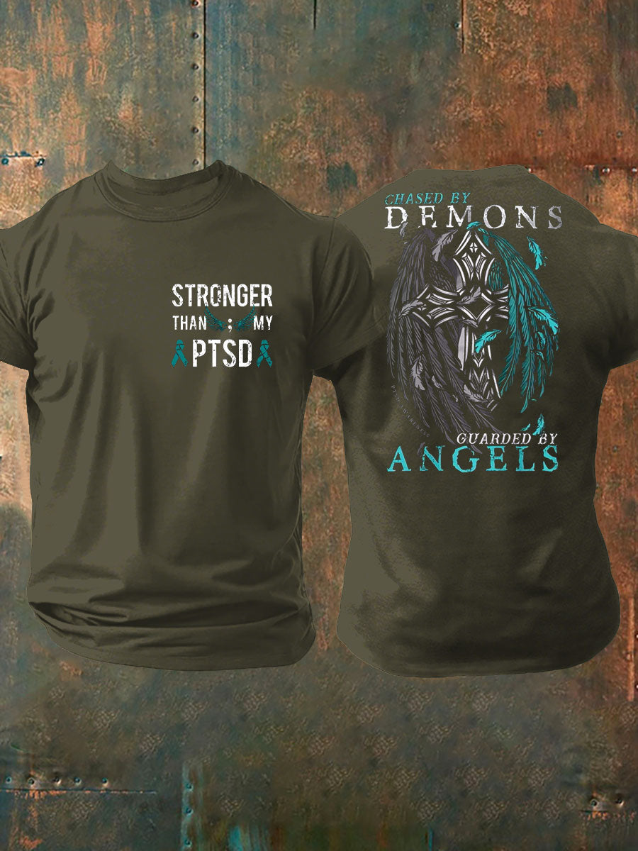 Men's PTSD Awareness Veteran Printed T-shirt