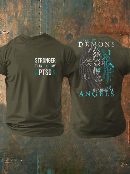 Men's PTSD Awareness Veteran Printed T-shirt