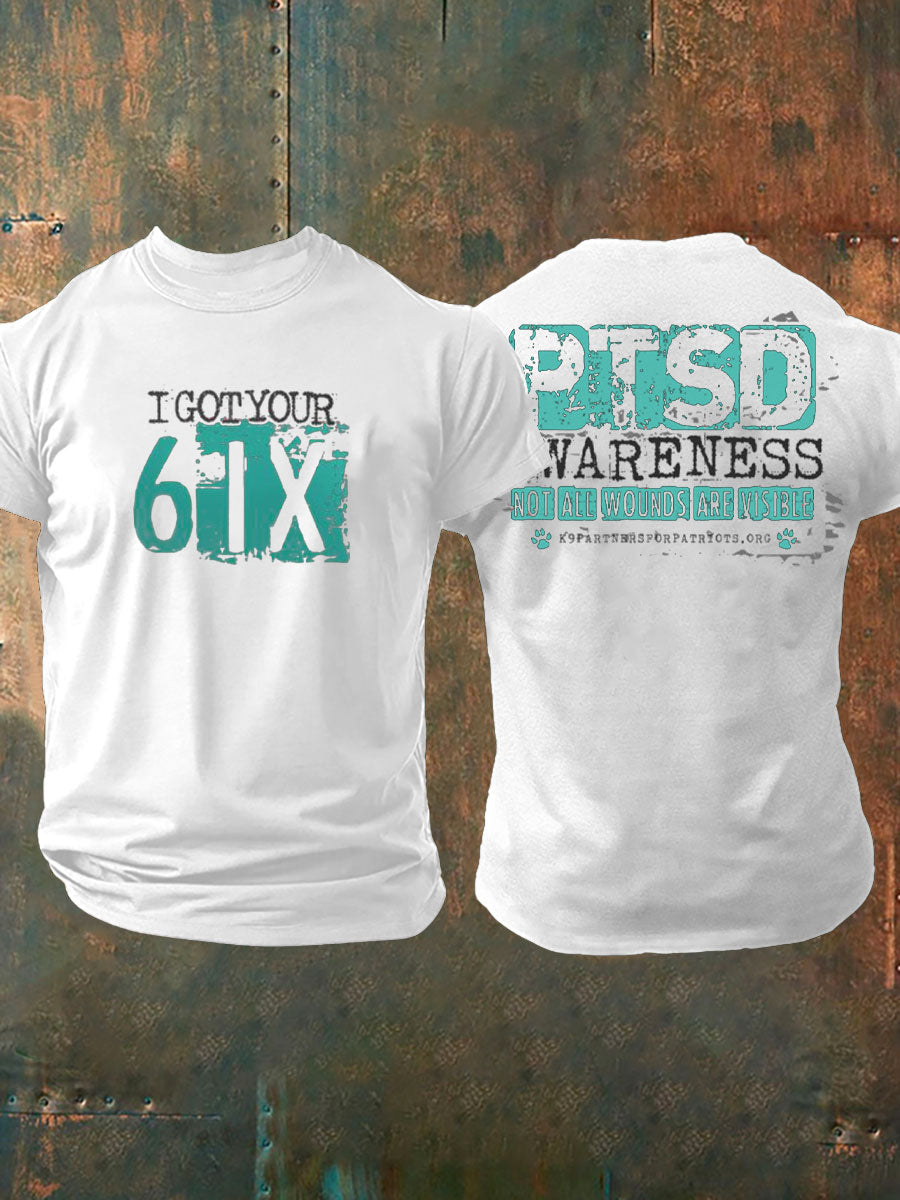 Men's PTSD Awareness Veteran Printed T-shirt