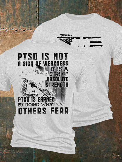 Men's PTSD Awareness Veteran Printed T-shirt