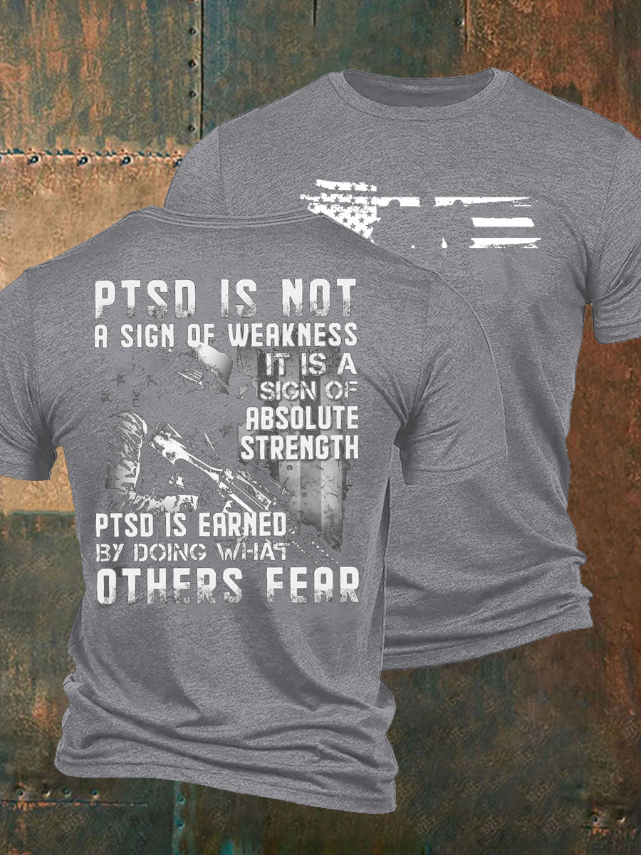 Men's PTSD Awareness Veteran Printed T-shirt