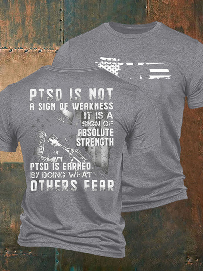 Men's PTSD Awareness Veteran Printed T-shirt