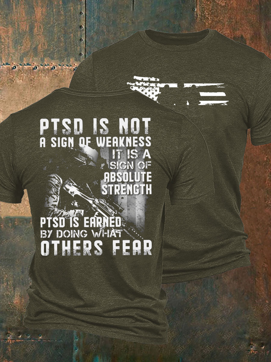 Men's PTSD Awareness Veteran Printed T-shirt