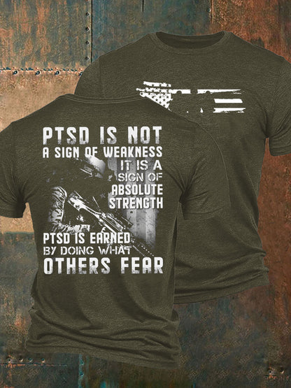 Men's PTSD Awareness Veteran Printed T-shirt