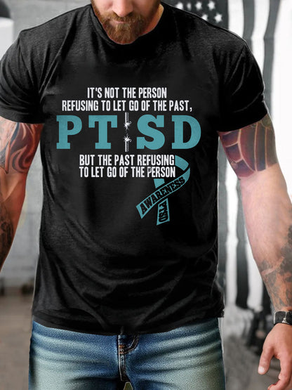 Men's PTSD Awareness Veteran Printed T-shirt