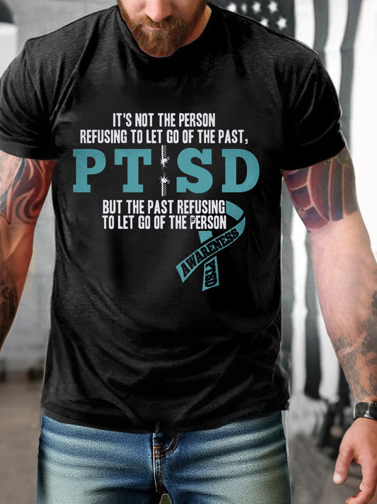 Men's PTSD Awareness Veteran Printed T-shirt