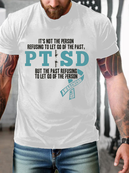 Men's PTSD Awareness Veteran Printed T-shirt