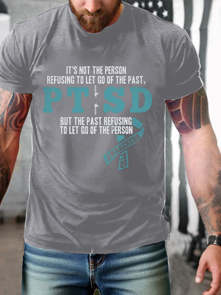 Men's PTSD Awareness Veteran Printed T-shirt