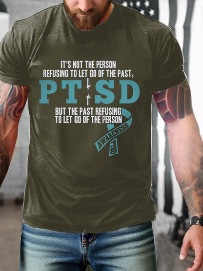 Men's PTSD Awareness Veteran Printed T-shirt