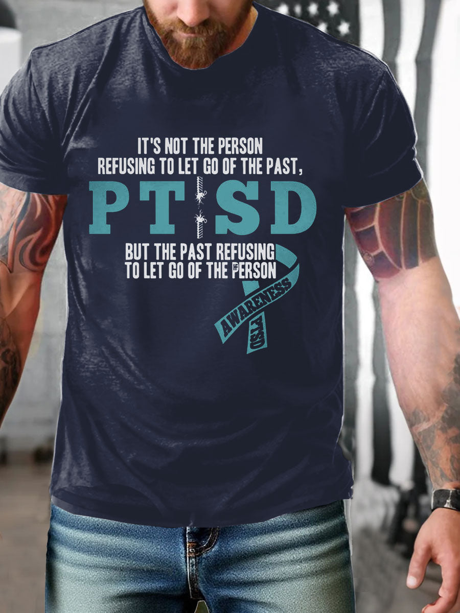 Men's PTSD Awareness Veteran Printed T-shirt