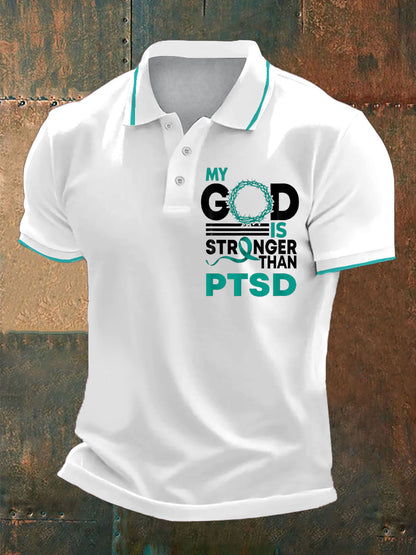 Men's PTSD Awareness Veteran Printed Casual Tops