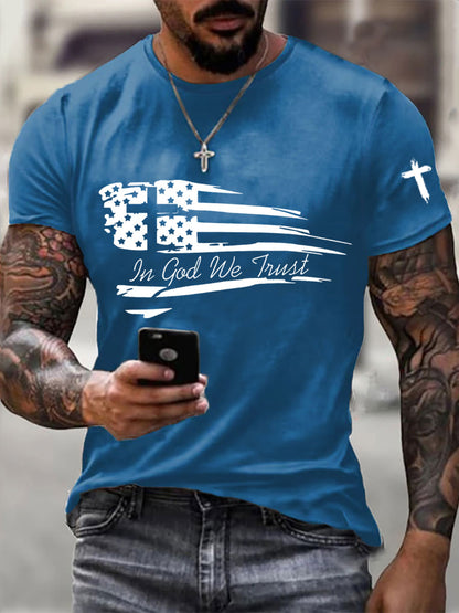 Men's In God We Trust Printed Casual T-Shirt