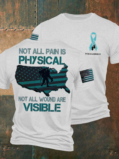 Men's PTSD Awareness Veteran Printed T-shirt