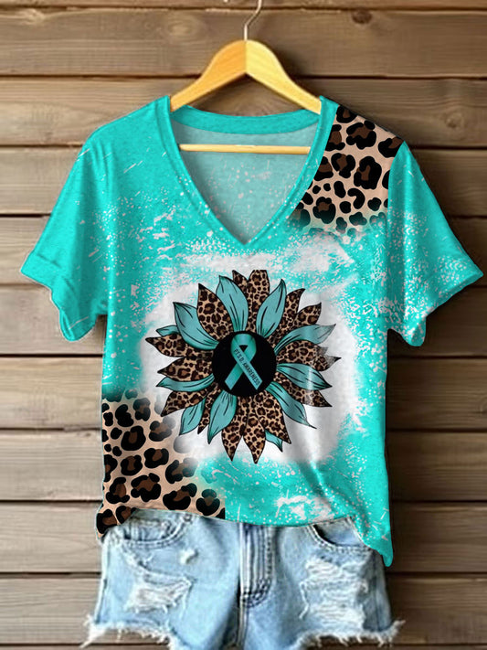 Women's PTSD Awareness Veteran Printed T-shirt