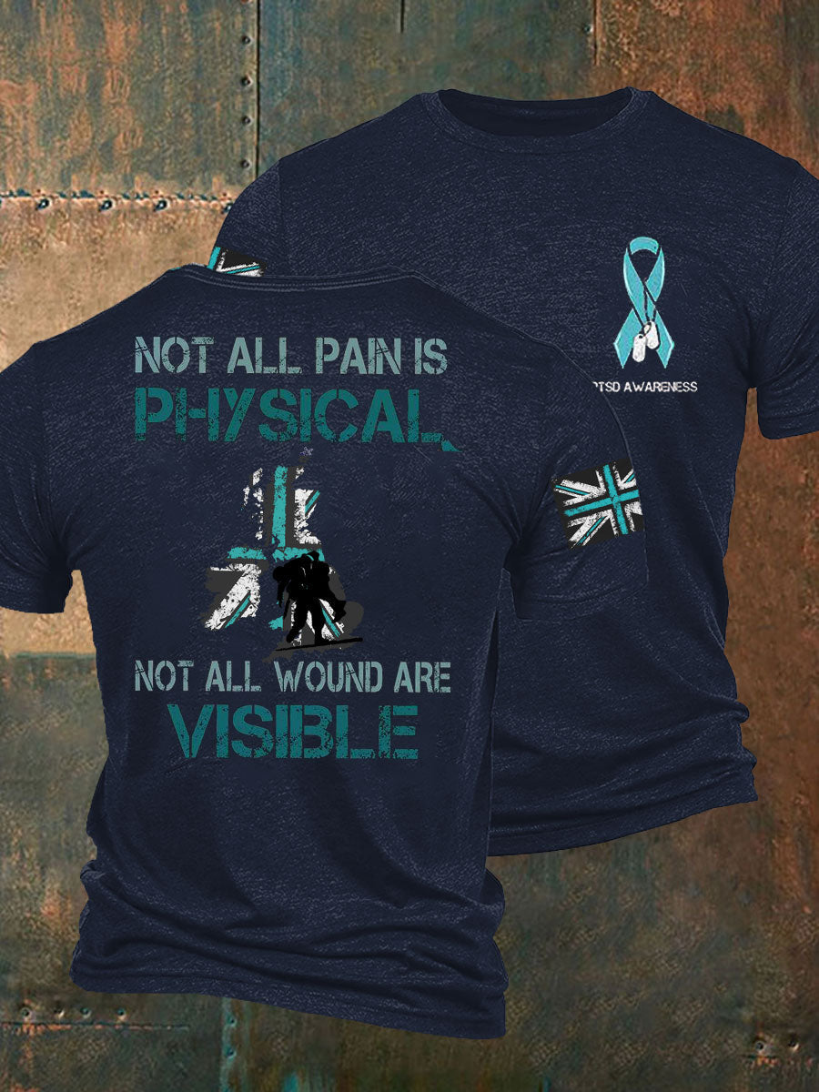 Men's PTSD Awareness Veteran Printed T-shirt