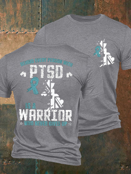 Men's PTSD Awareness Veteran Printed T-shirt