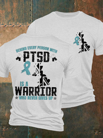 Men's PTSD Awareness Veteran Printed T-shirt