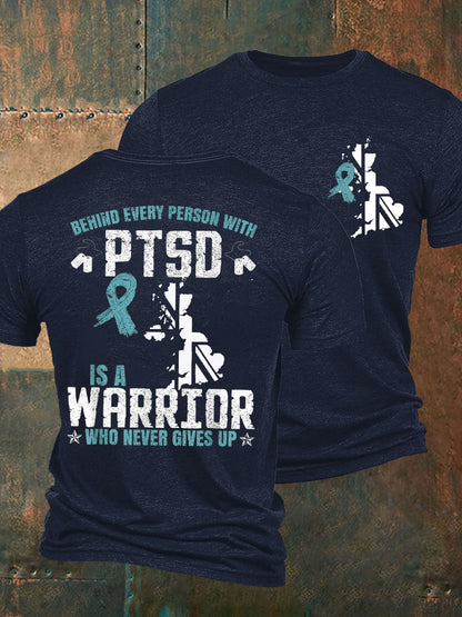 Men's PTSD Awareness Veteran Printed T-shirt