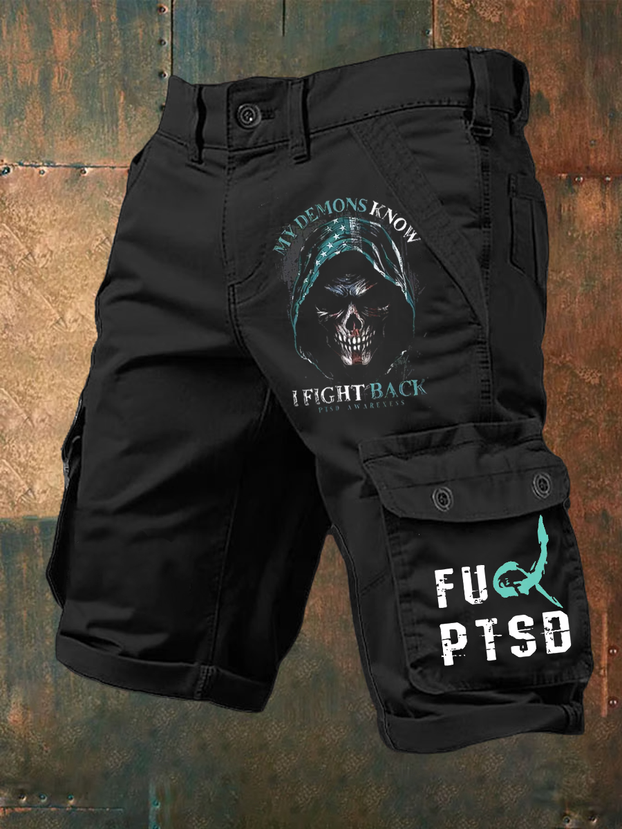 Men's PTSD Awareness Veteran Printed Shorts