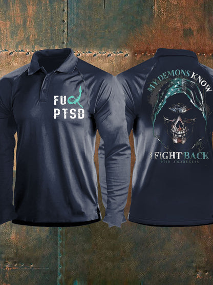 Men's PTSD Awareness Veteran Printed Casual Tops