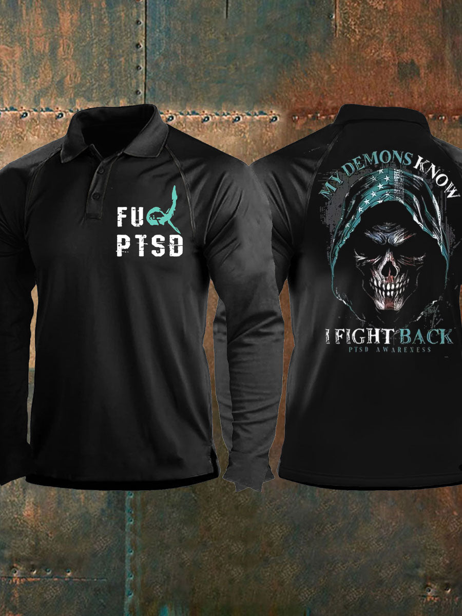 Men's PTSD Awareness Veteran Printed Casual Tops