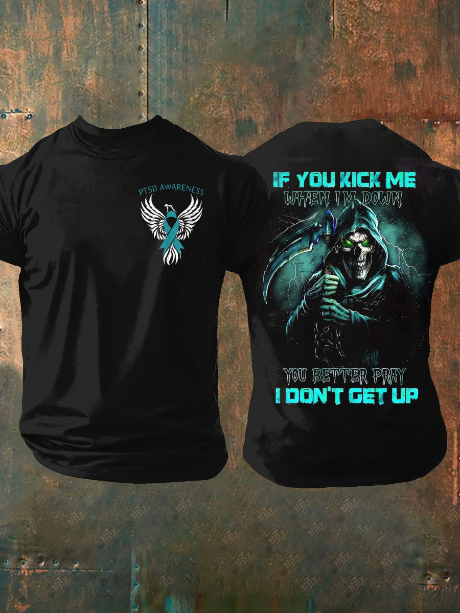 Men's Vintage PTSD Cognitive Veteran Print T-Shirt