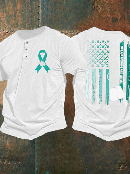 Men's PTSD Awareness Veteran Printed Casual Tops