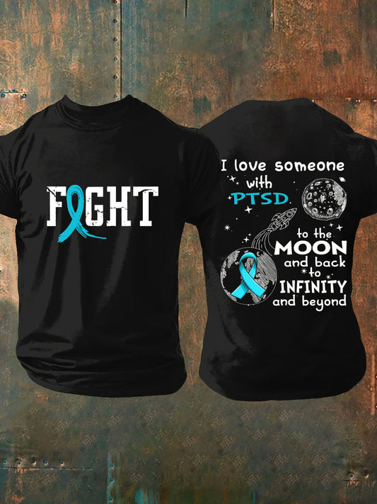 Men's PTSD Awareness Veteran Print Casual T-Shirt