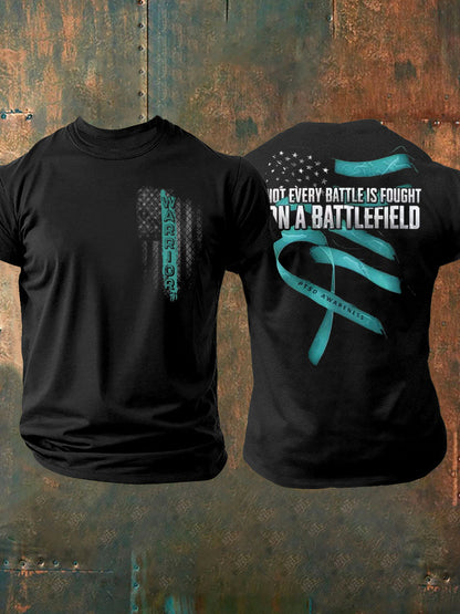 Men's PTSD Awareness Veteran Printed T-shirt