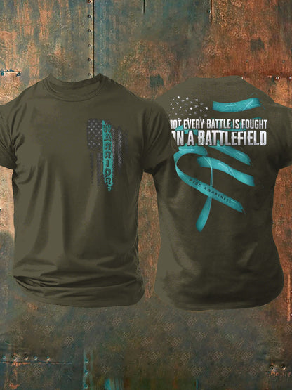 Men's PTSD Awareness Veteran Printed T-shirt