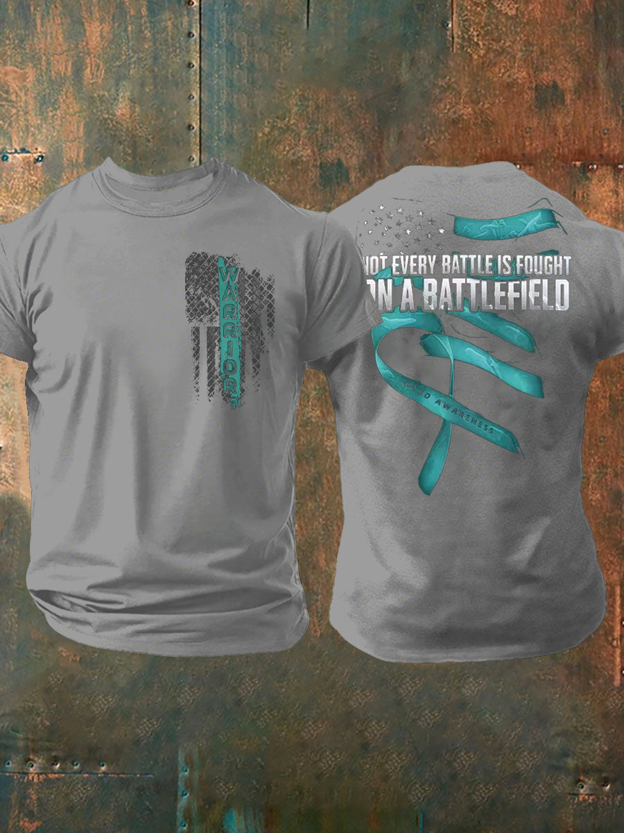 Men's PTSD Awareness Veteran Printed T-shirt