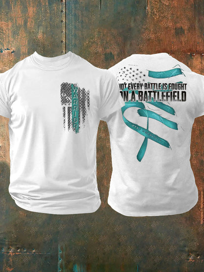 Men's PTSD Awareness Veteran Printed T-shirt