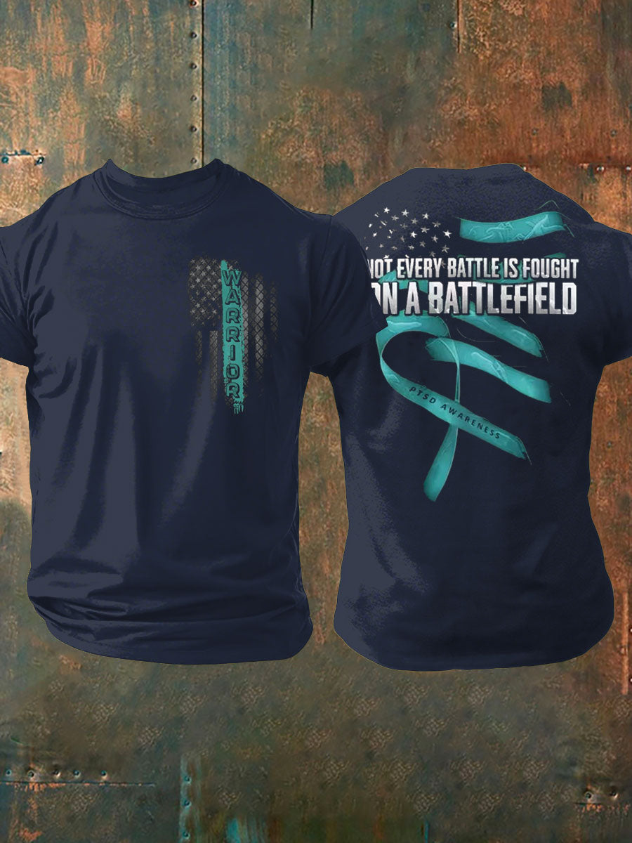 Men's PTSD Awareness Veteran Printed T-shirt
