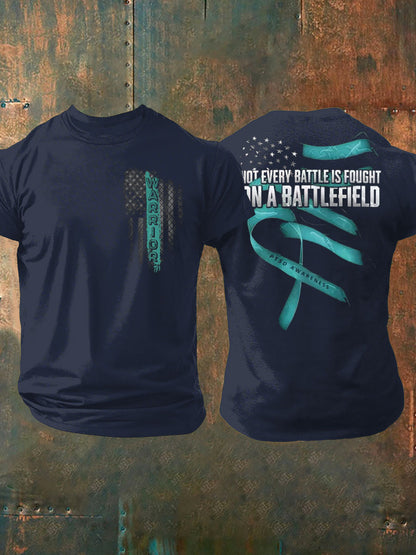 Men's PTSD Awareness Veteran Printed T-shirt