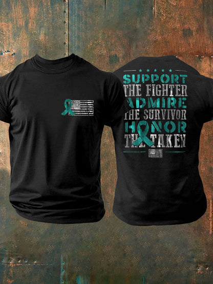 Men's PTSD Awareness Veteran Printed T-shirt