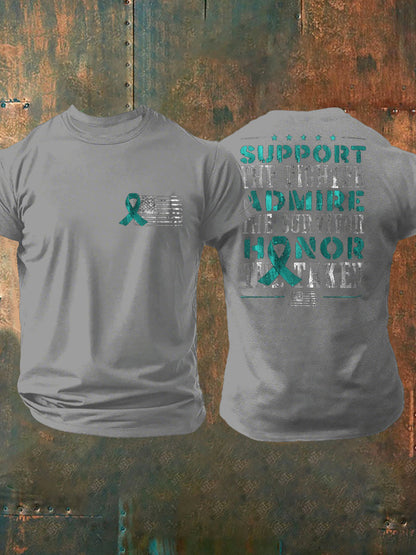 Men's PTSD Awareness Veteran Printed T-shirt