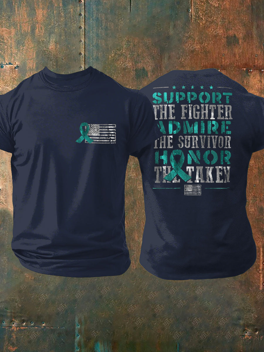 Men's PTSD Awareness Veteran Printed T-shirt